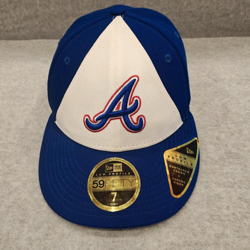 Atlanta Braves Keep Swinging Hat Fitted Mens 7 Blue MLB Low Profile New Era